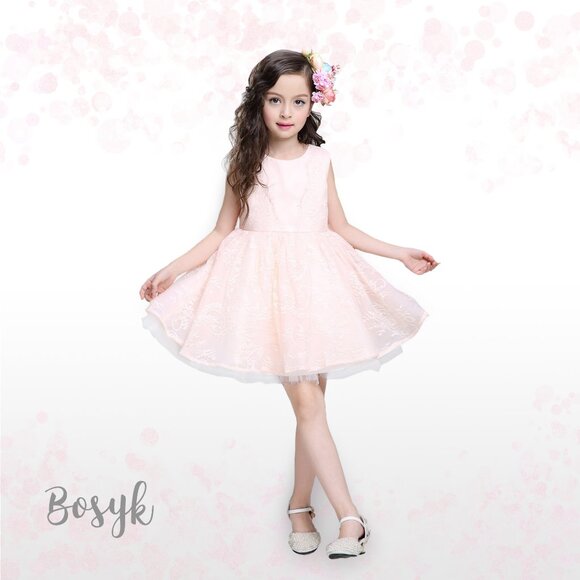 Tiffany Princess Dress - Light Living Coral - Dress for Baby Girls - Elegant - Picture 1 of 4